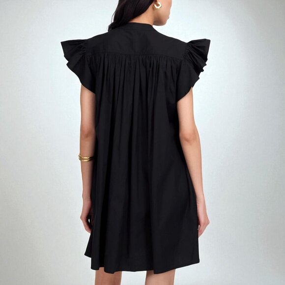 Madewell Flutter Sleeve Button-Front Mini Dress in Poplin Size XS - Picture 4 of 12